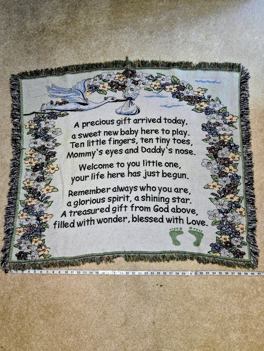 New Baby Keepsake Throw Tapestry